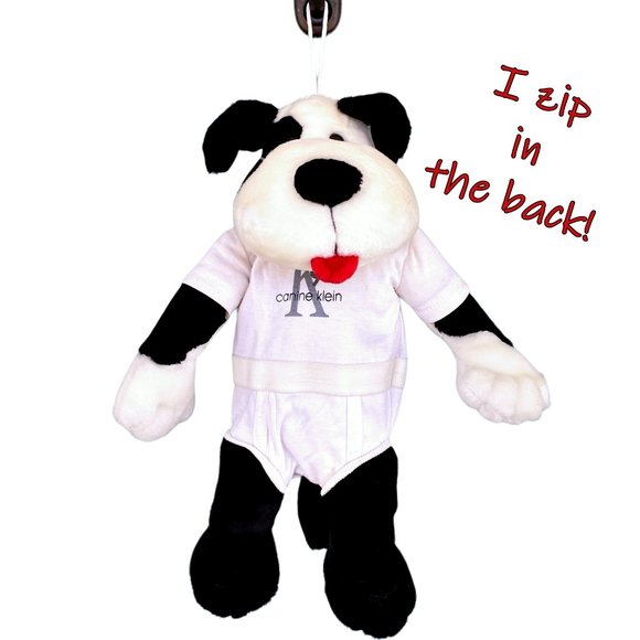 Vintage 90s Dog K9 Canine Klein Plush Stuffed Animal Zip Up Back 16" Doze Guys - Picture 1 of 8